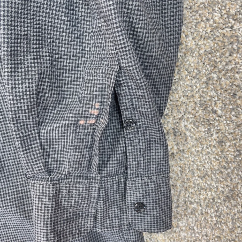 Ralph‎ Lauren Mens Button Up Shirt Gray Houndstooth Size 2XL Big Flawed/Bleach